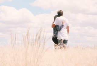 couple, hugging, outdoors